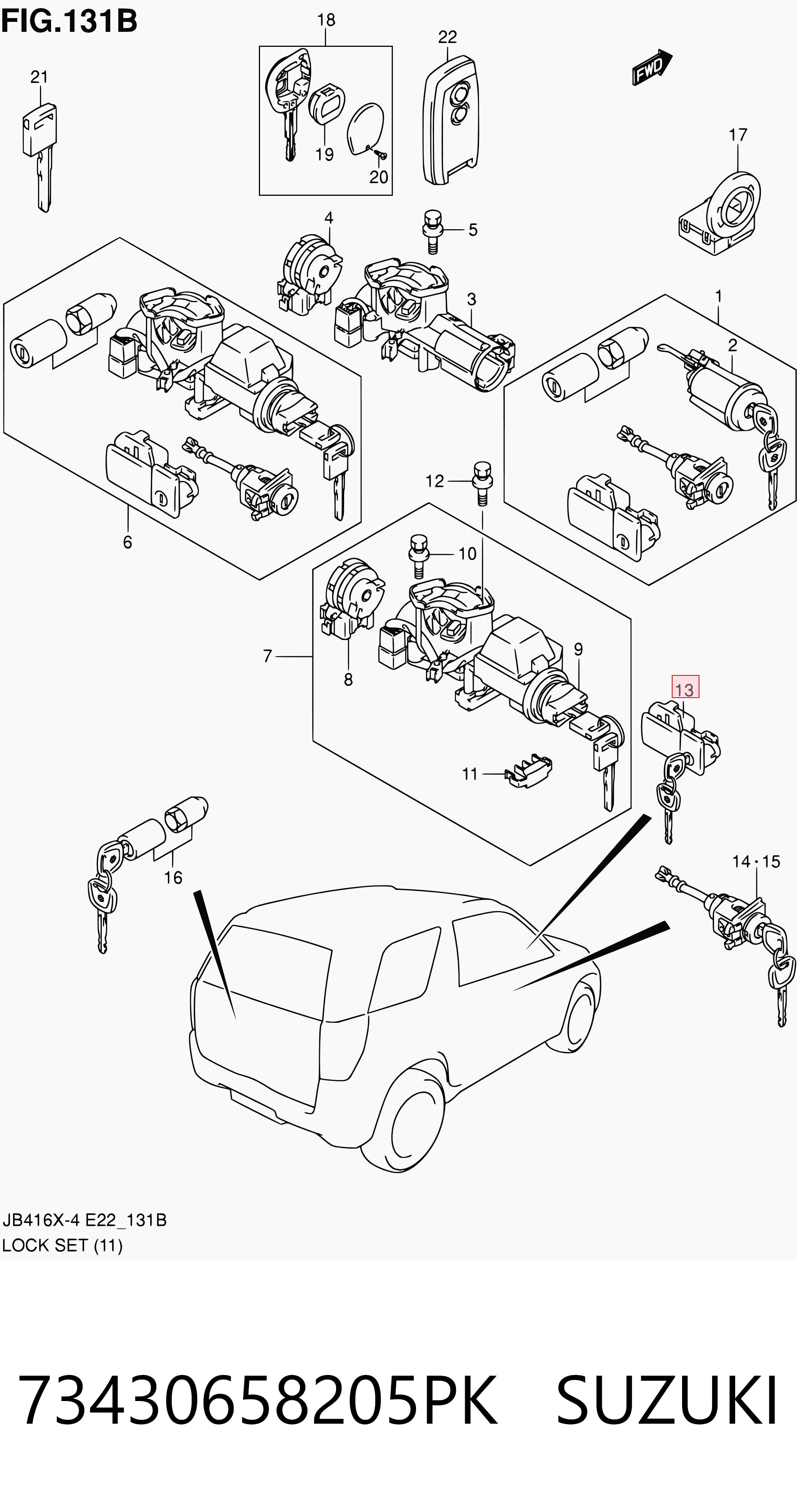 73430658205PK Suzuki Ручка перчаточного ящика