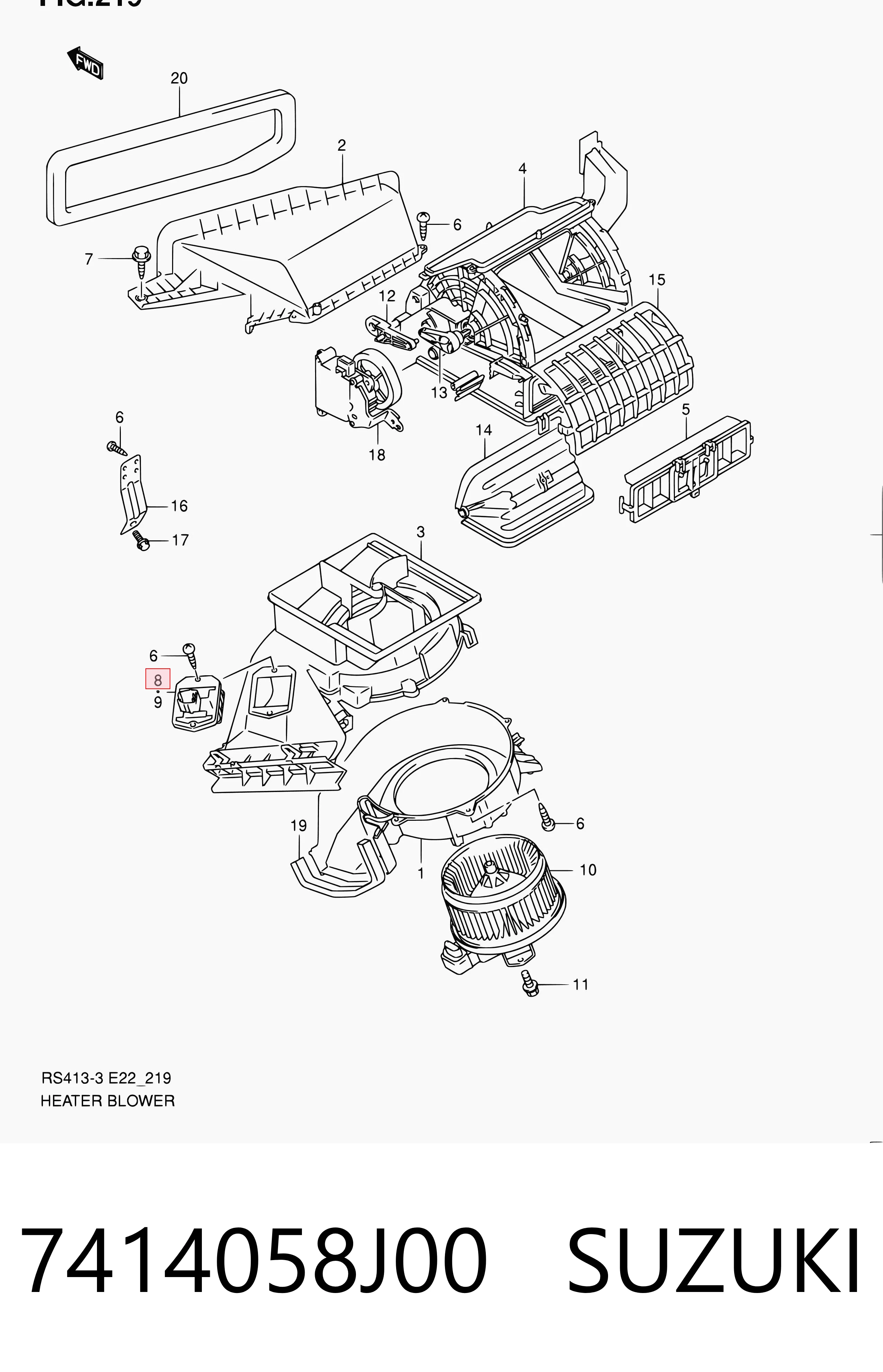 7414058J00 Suzuki Реле печки