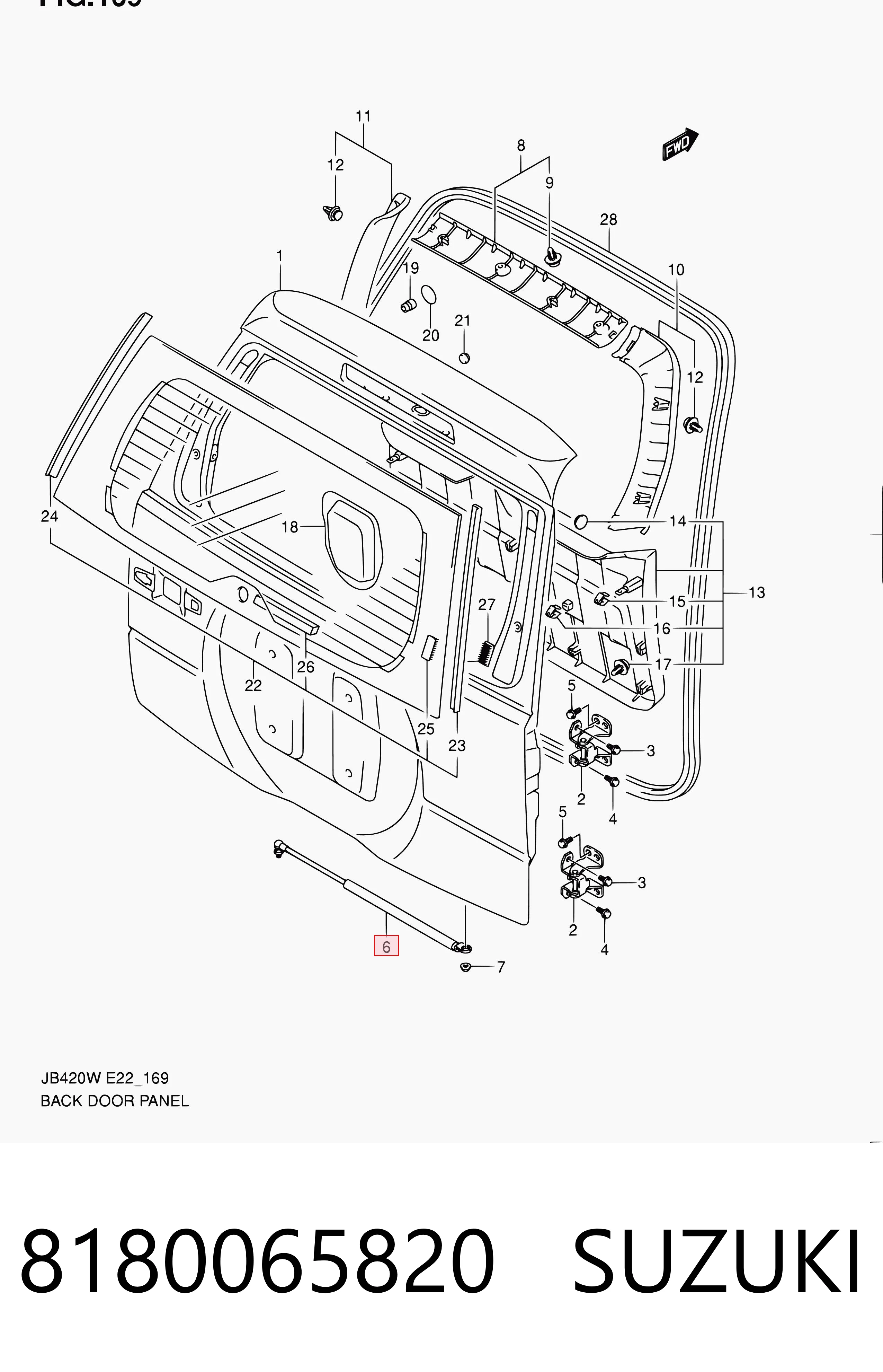 8180065820 Suzuki Амортизатор крышки багажника