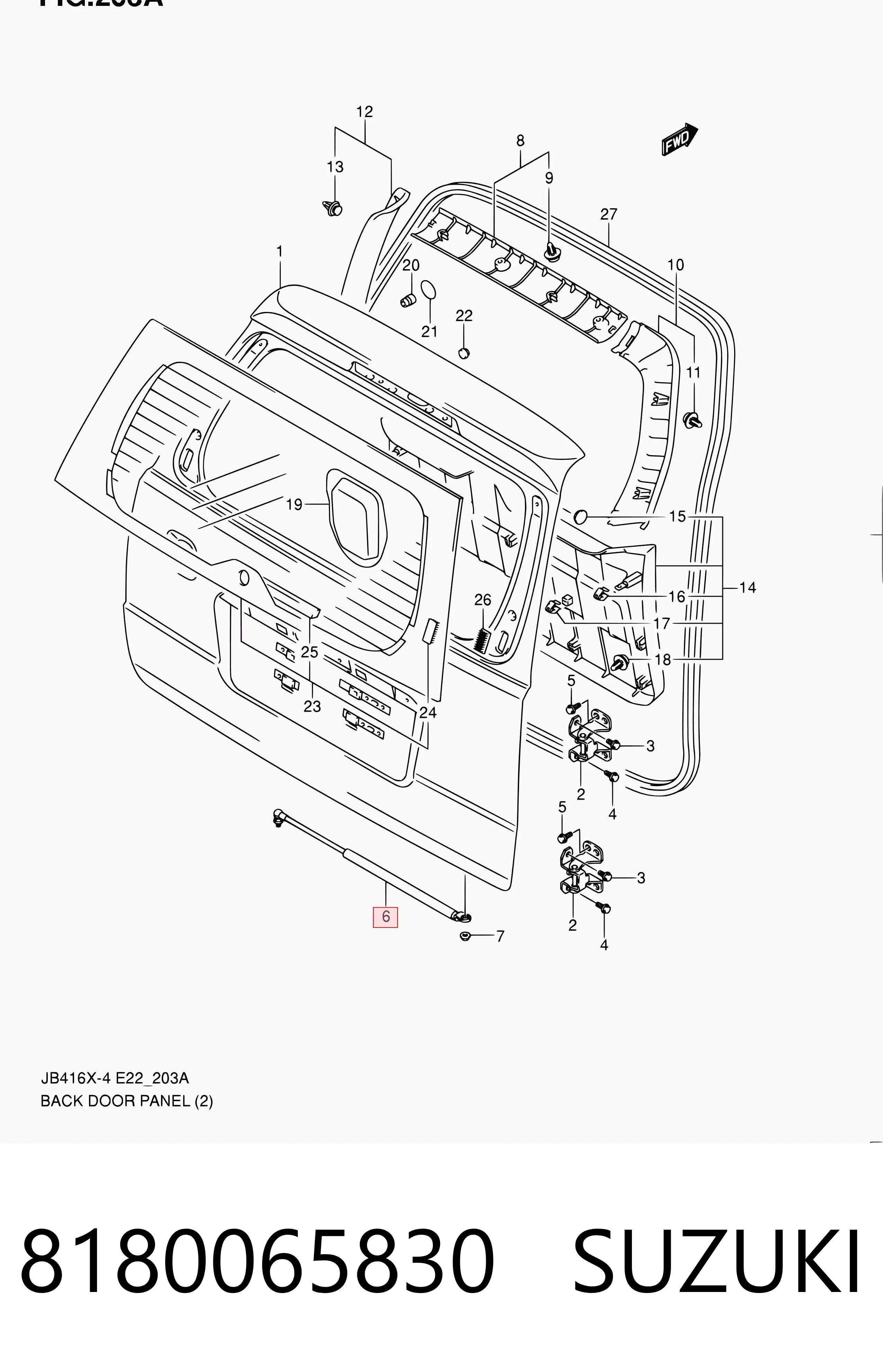 8180065830 Suzuki Амортизатор крышки багажника