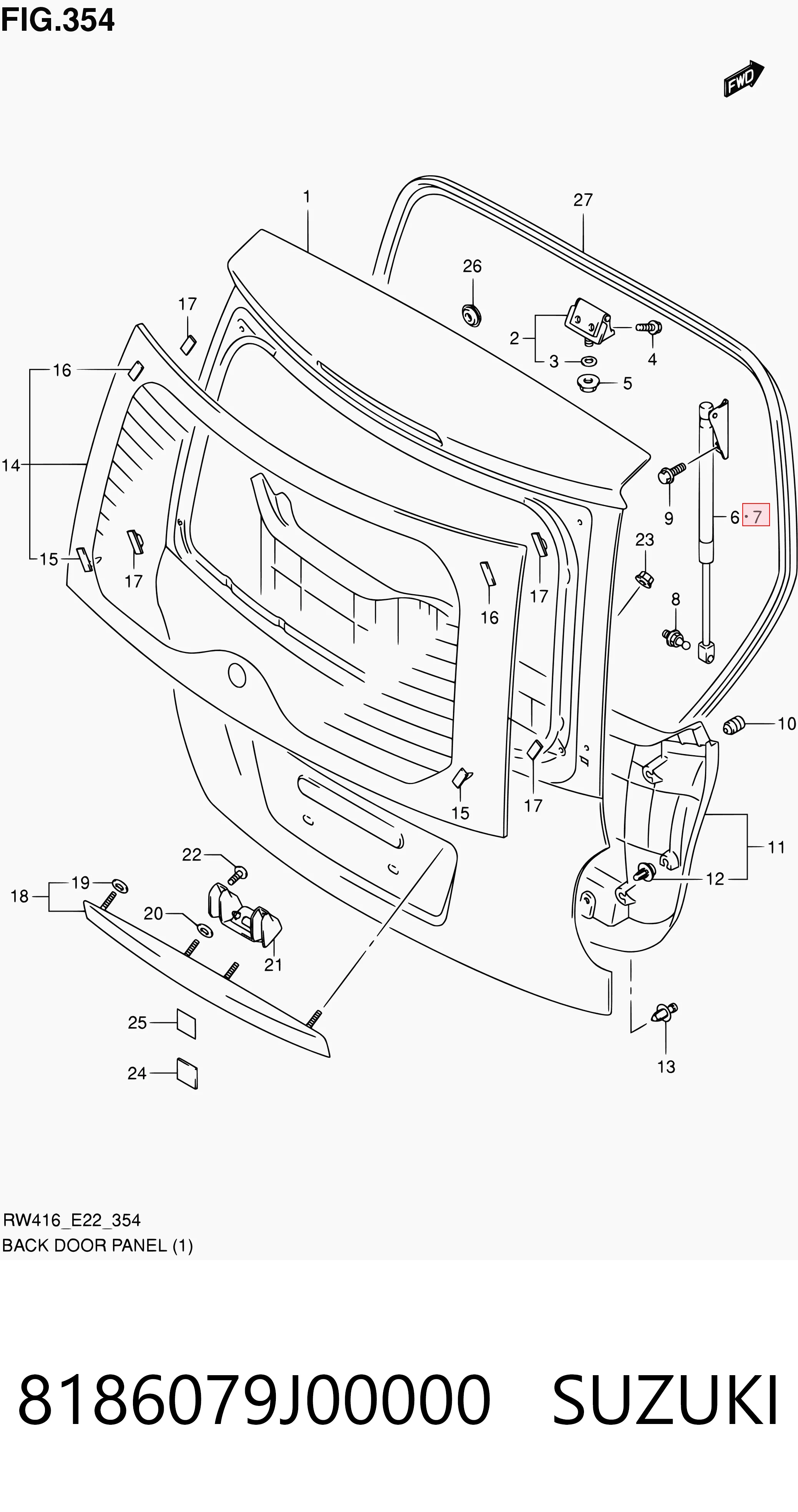8186079J00000 Suzuki Амортизатор крышки багажника