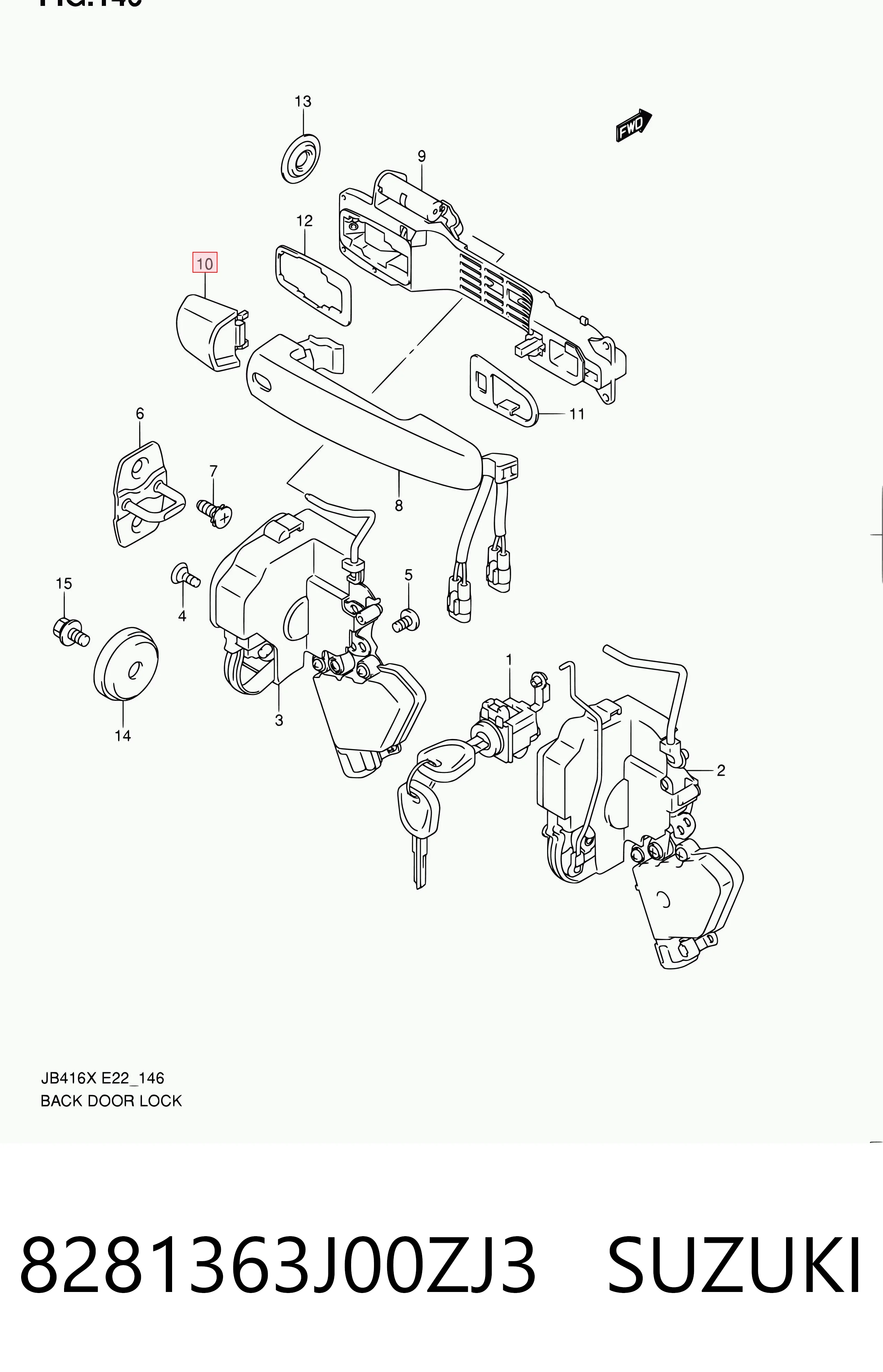 8281363J00ZJ3 Suzuki Ручка передней двери наружная, левая