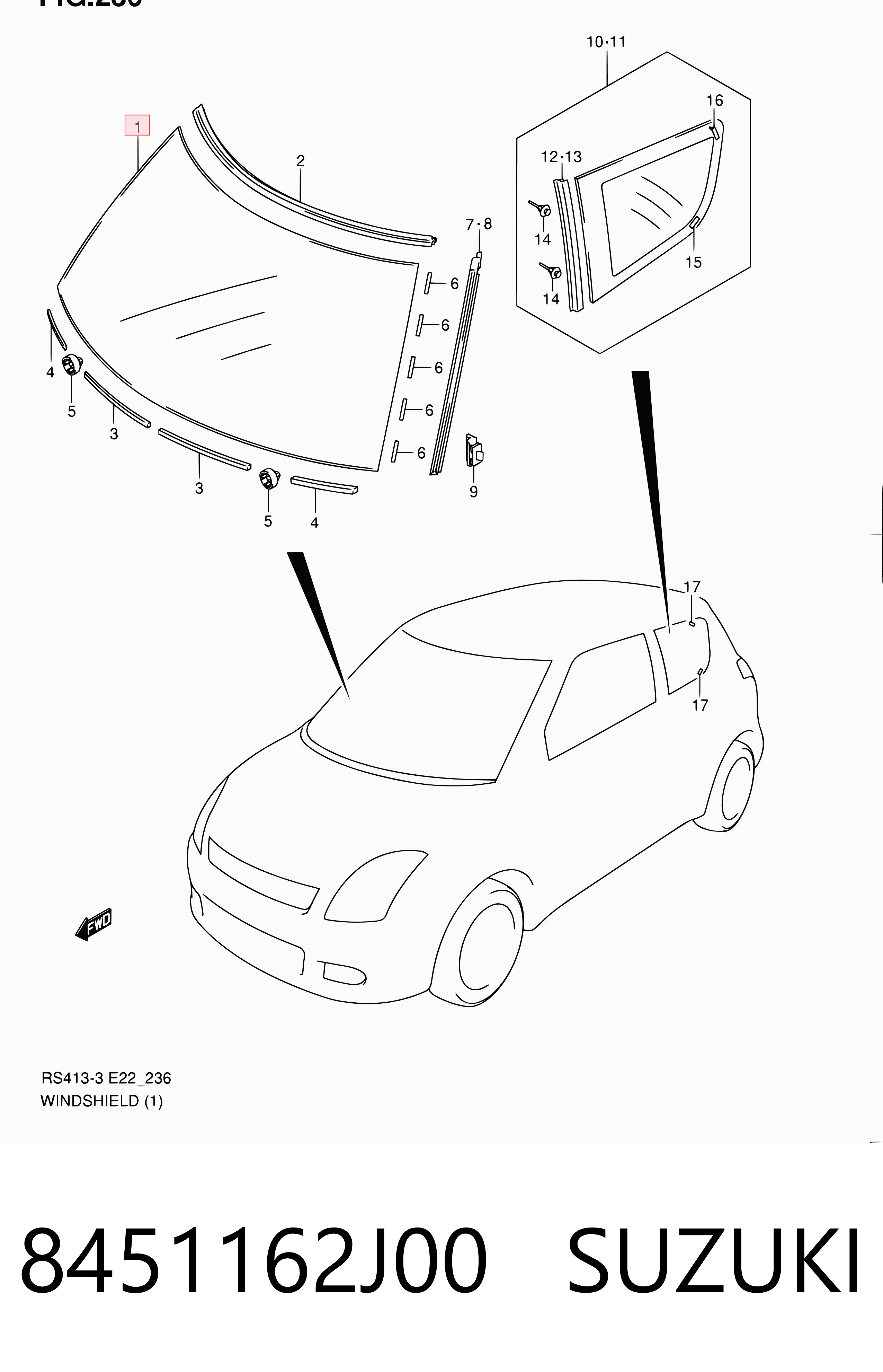 Автостекло на Suzuki Swift III RS