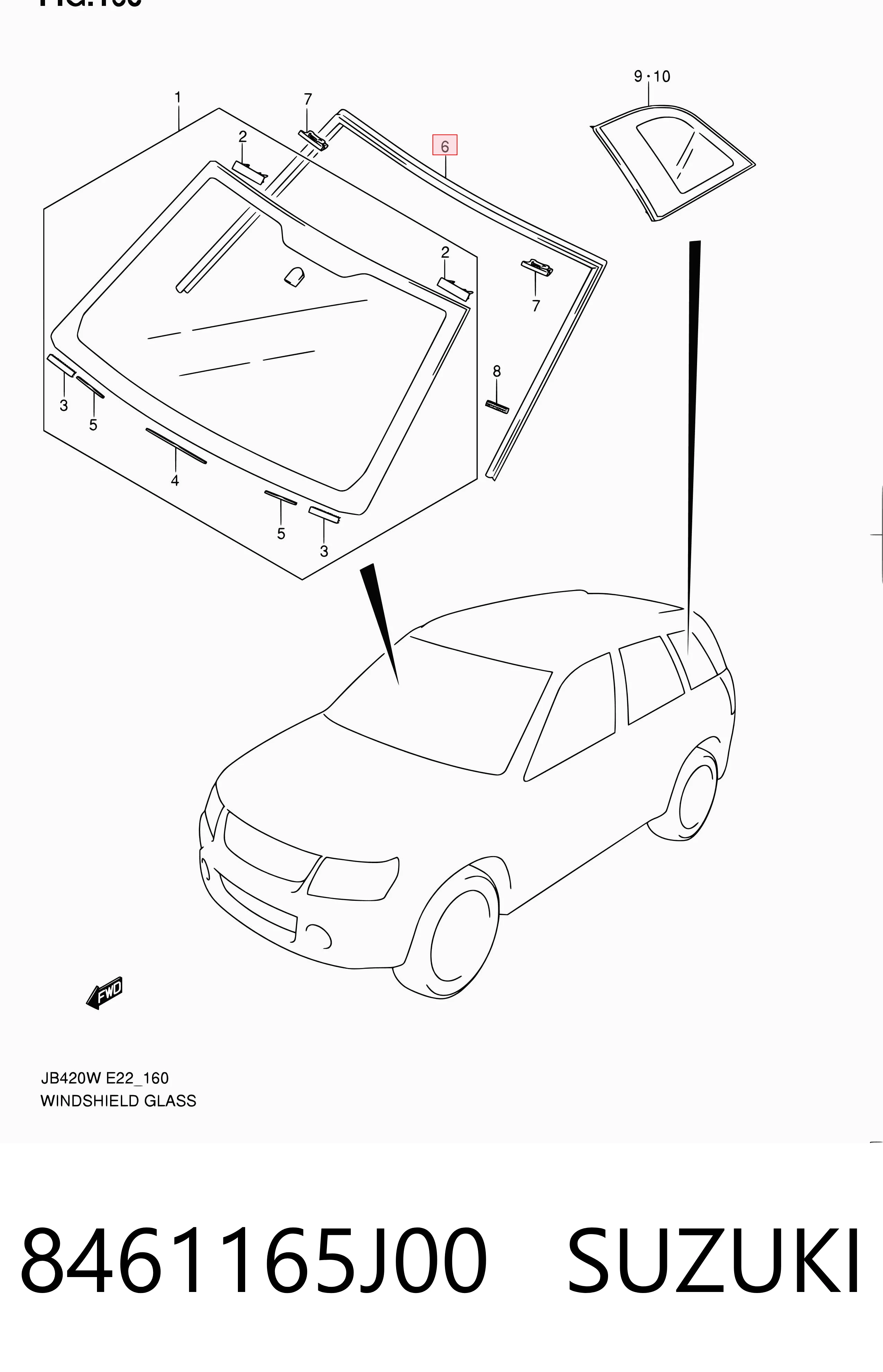 GS6825P110X Pilkington Защитная накладка переднего стекла