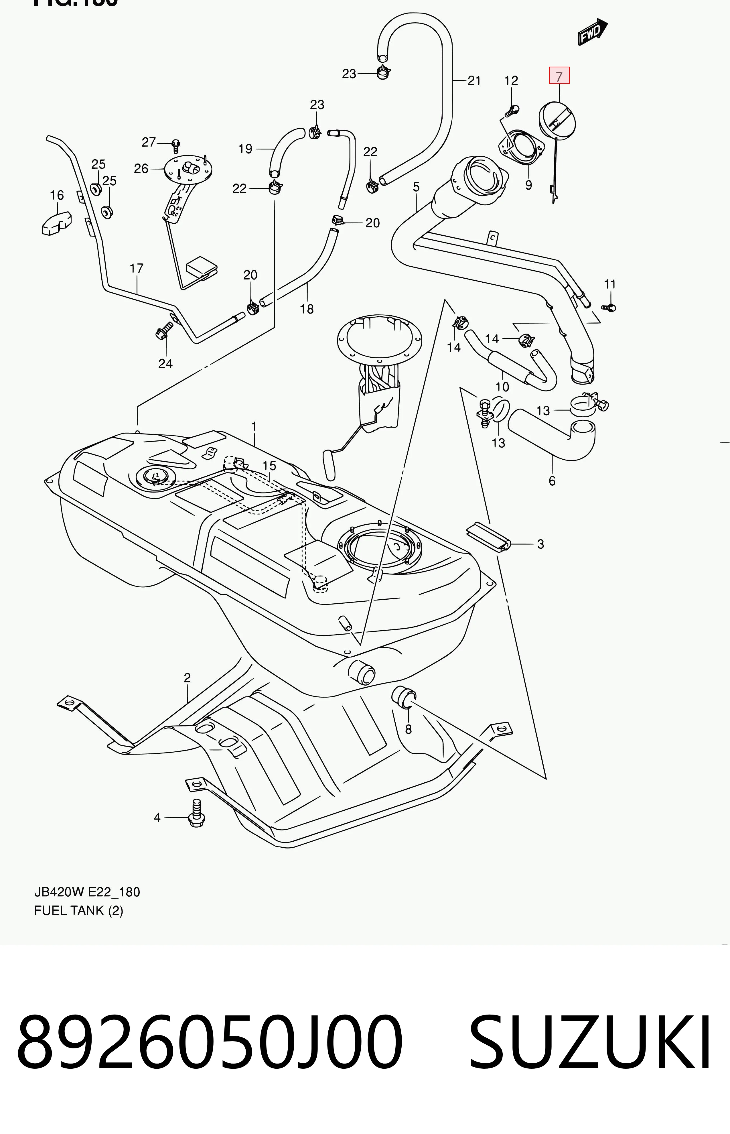 8926050J00 Suzuki Крышка топливного Бака