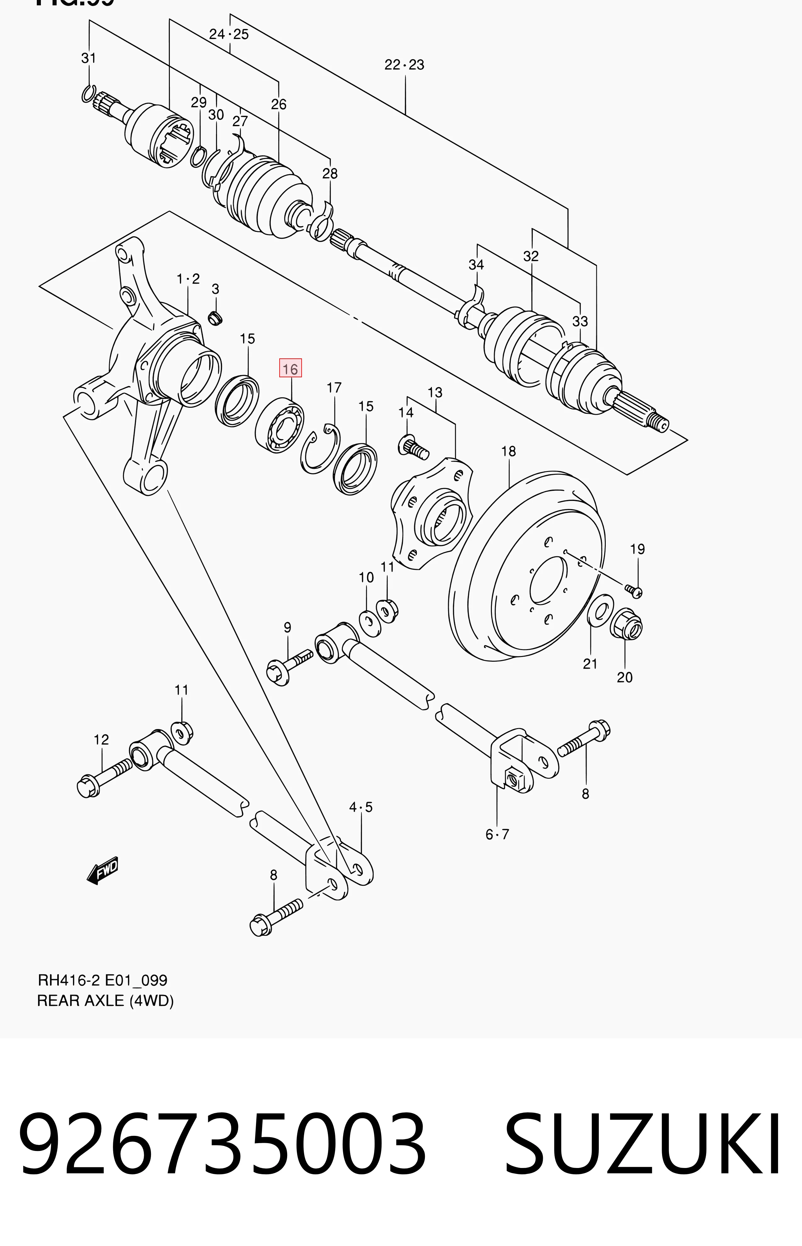 926735003 Suzuki Подшипник ступицы задней