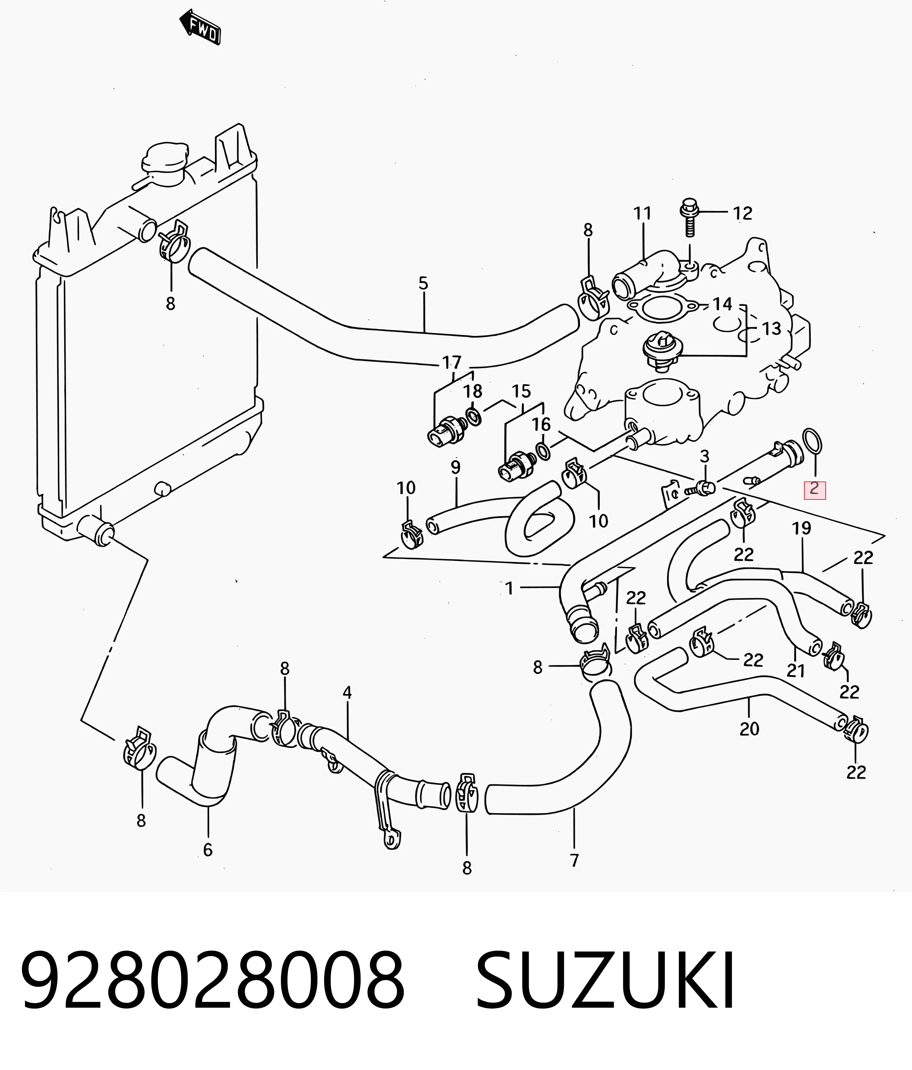 928028008 Suzuki Кольцо уплотнительное системы охлаждения