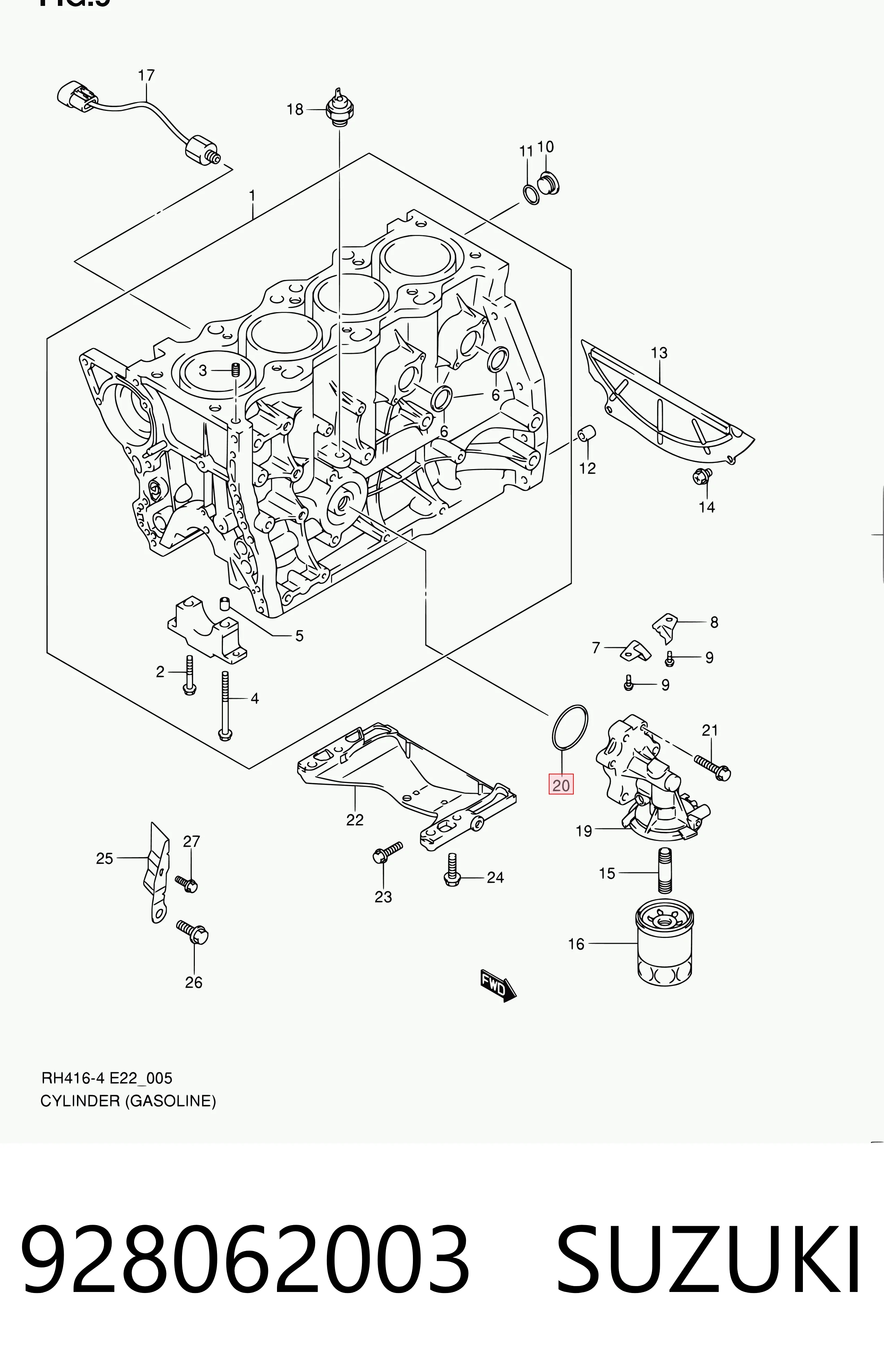 928062003 Suzuki Прокладка масляного фильтра