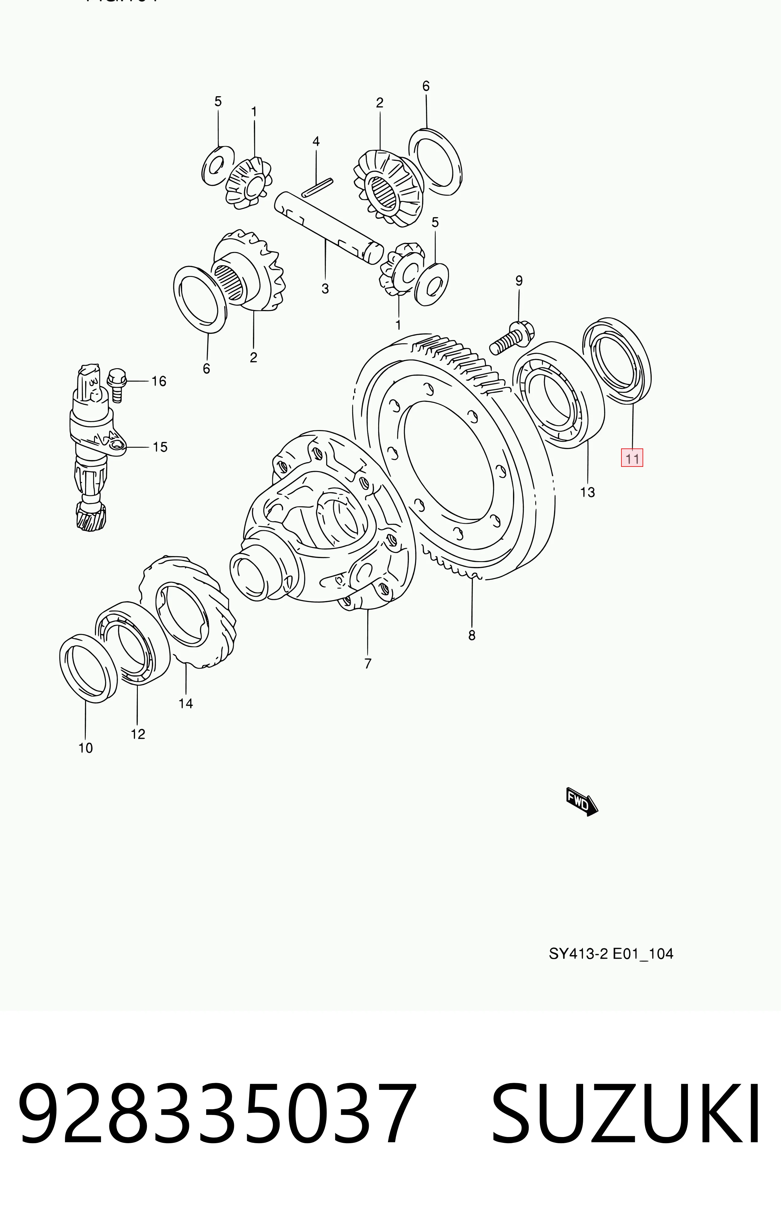 928335037 Suzuki Сальник полуоси переднего моста левой