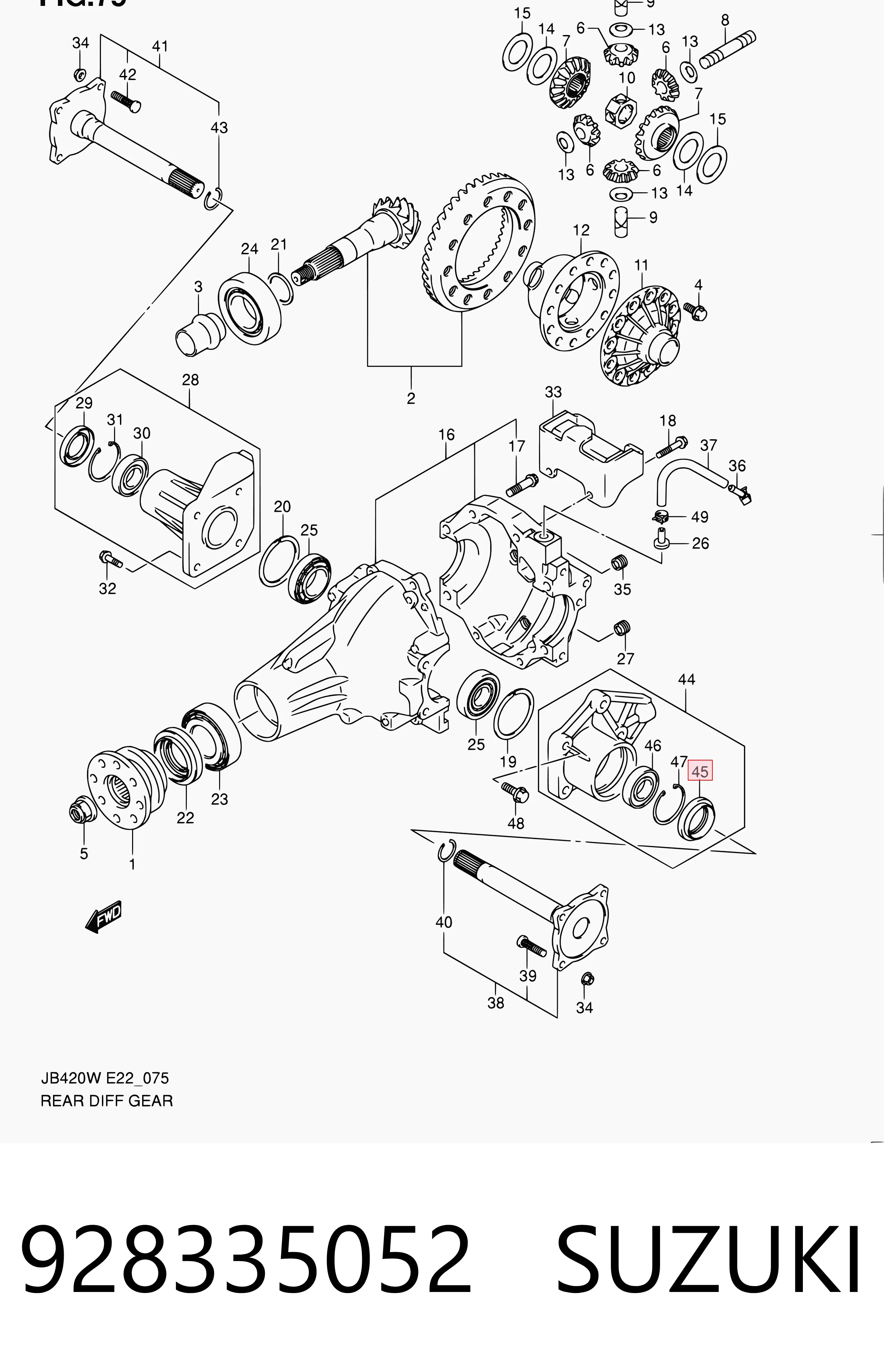 928335052 Suzuki Сальник редуктора переднего моста