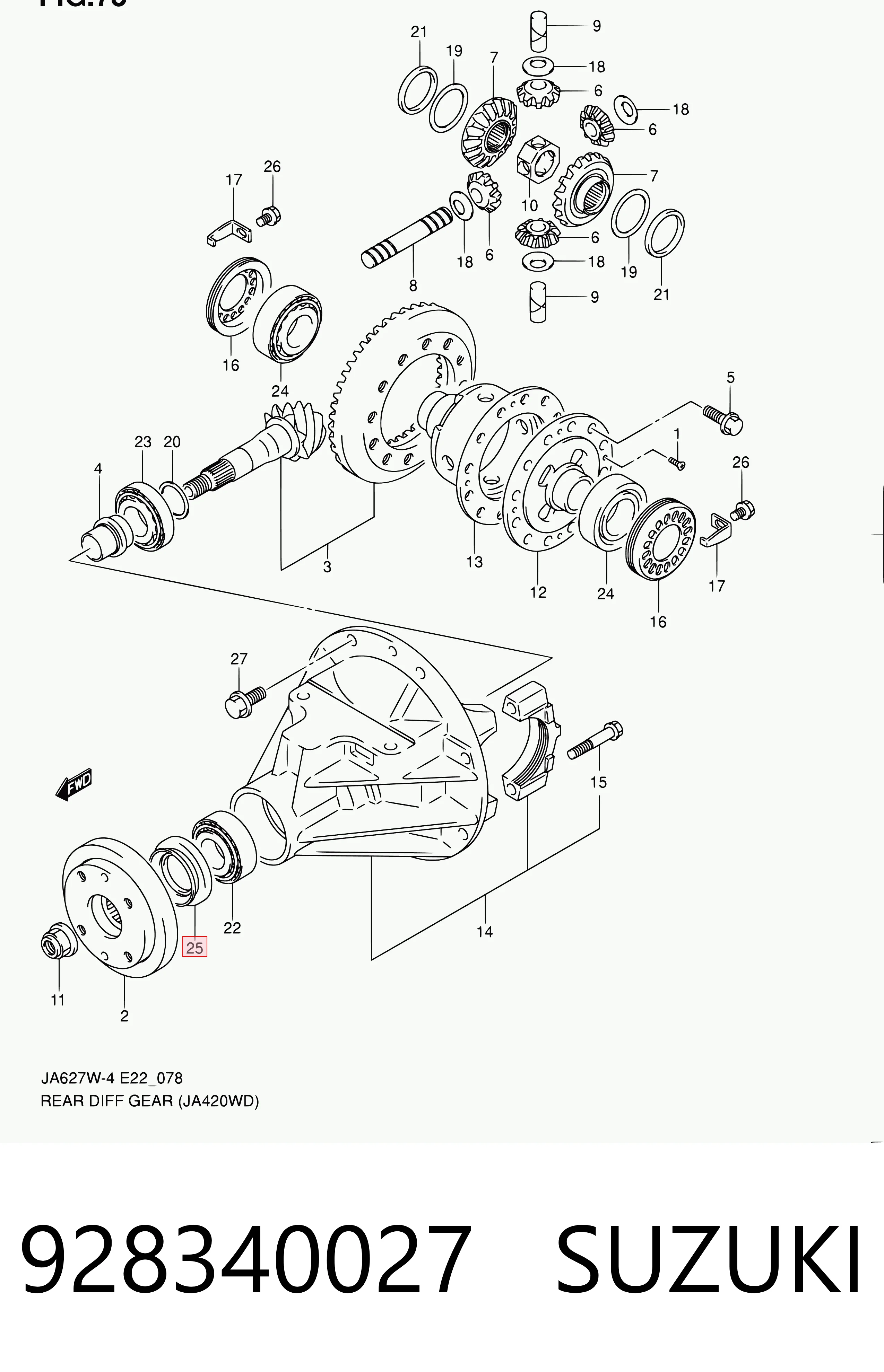 928340027 Suzuki Сальник заднего хвостовика редуктора 