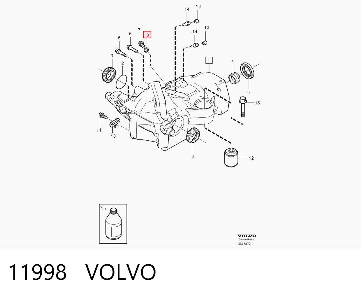 11998 Volvo Датчик указателя давления масла