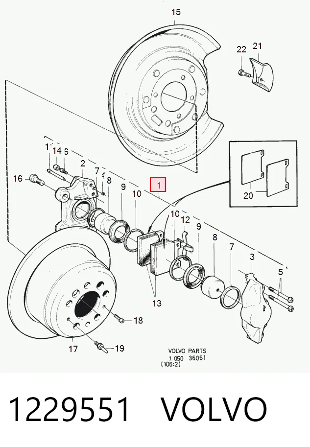 Тормозной суппорт задний левый на Volvo 240  P242, P244