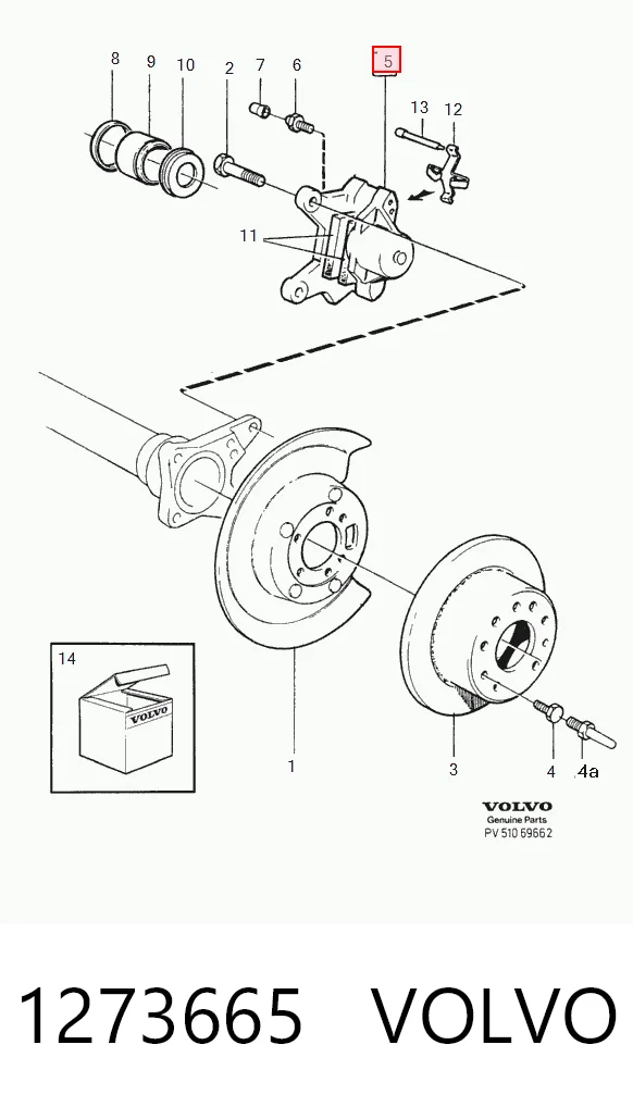 Тормозной суппорт задний левый на Volvo 340/360  343, 345