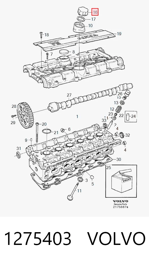 1275403 Volvo Крышка масляной горловины