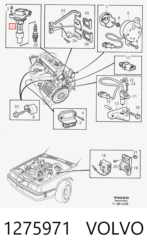 1275971 Volvo Катушка зажигания