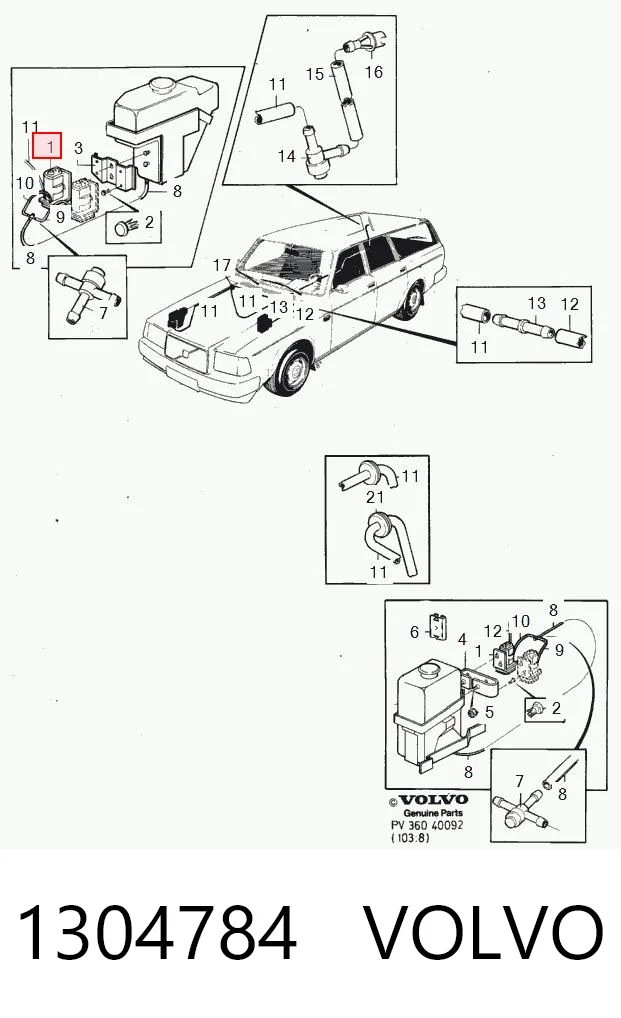 1304784 Volvo Мотор омывателя лобового стекла