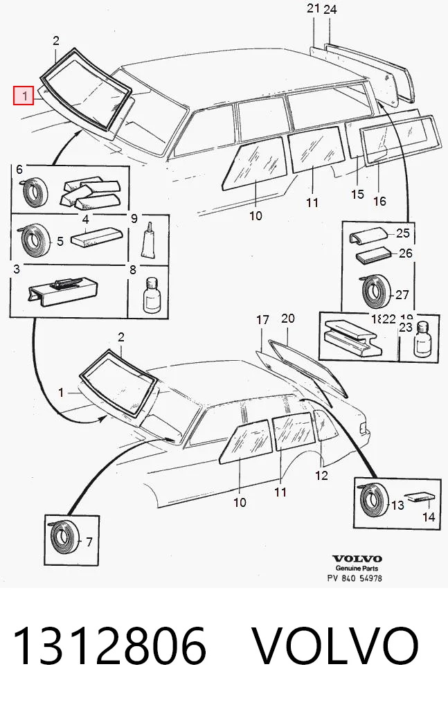 Автостекло на Volvo 240  P242, P244