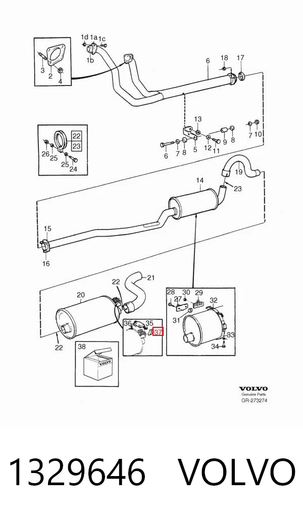 1329646 Volvo Крепление глушителя