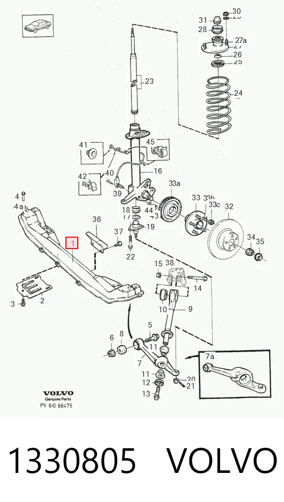 Подрамник передней подвески на Volvo 740  744