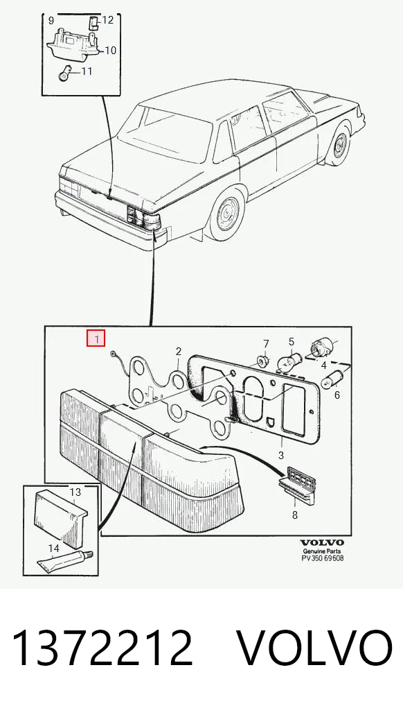 1372212 Volvo Задний левый стоп