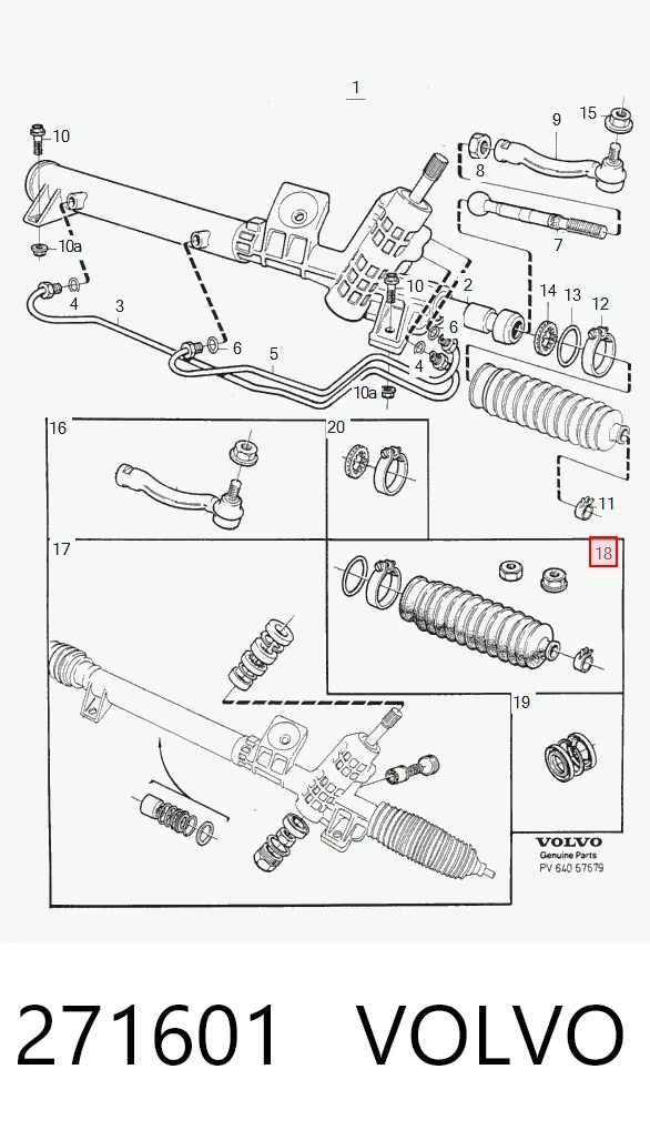 271601 Volvo Пыльник рулевой тяги
