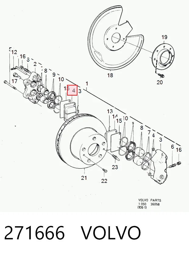 Колодки передние на Volvo 240  P242, P244
