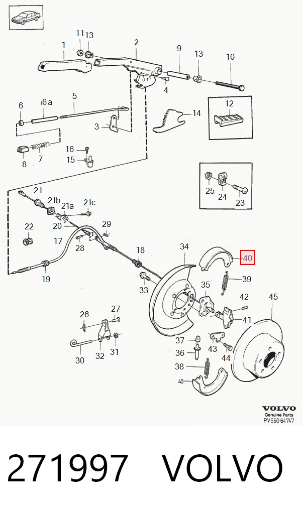 271997 Volvo Тормозные колодки ручника
