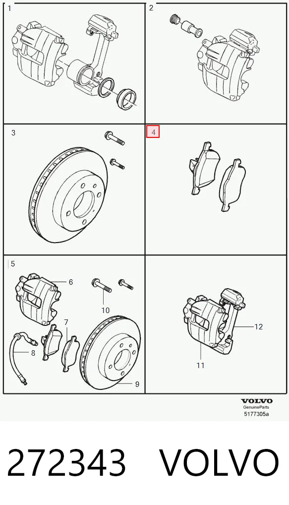 272343 Volvo Колодки передние