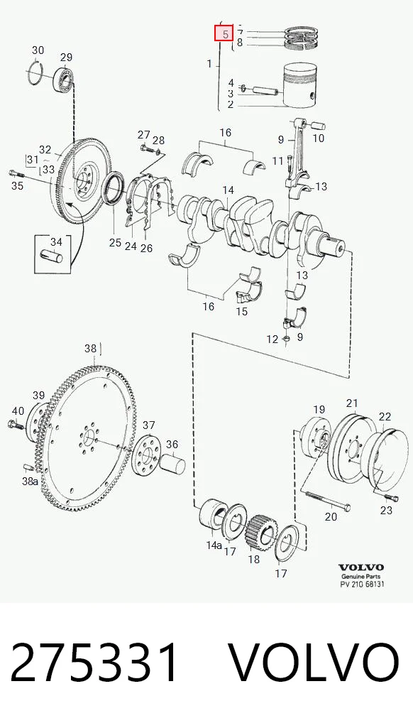 275331 Volvo Поршневые кольца на 1 цилиндр, STD