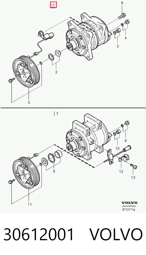 30612001 Volvo Компрессор хладагента