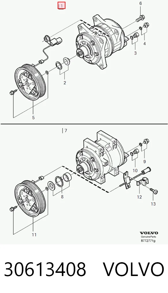 30613408 Volvo Компрессор хладагента