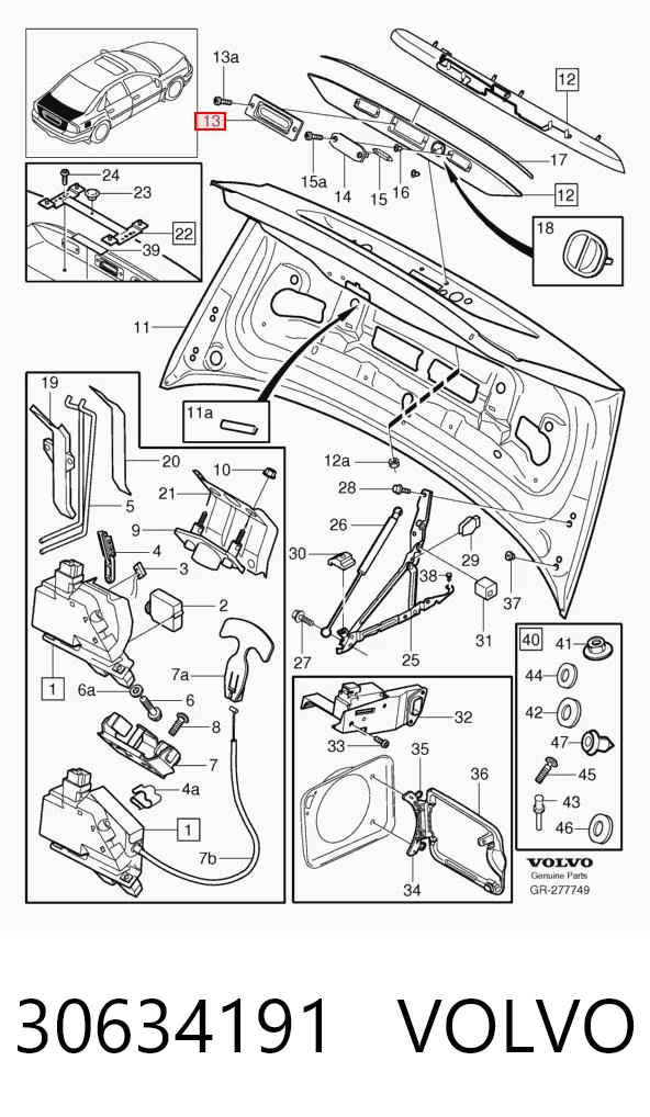 30634191 Volvo Накладка крышки багажника