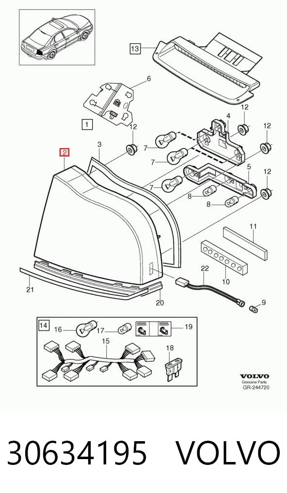 30634195 Volvo Фонари задние