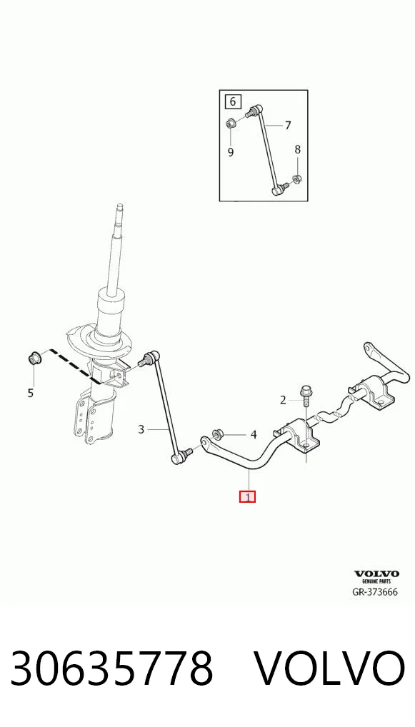 30635778 Volvo Стабилизатор передней устойчивости