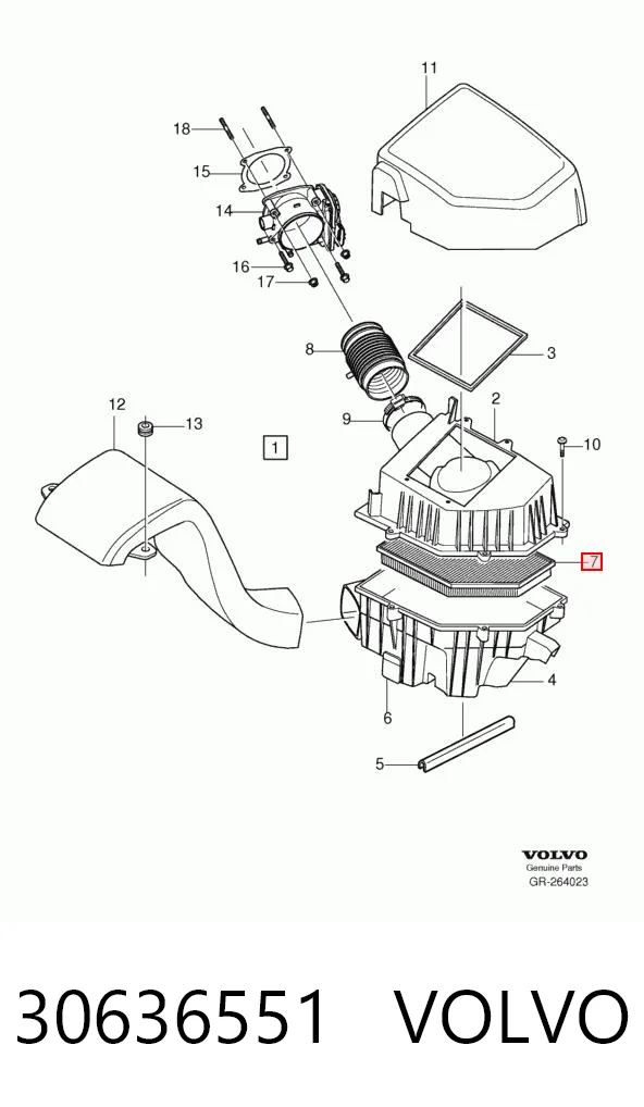 30636551 Volvo Воздушный фильтр двигателя