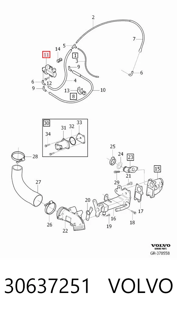 30637251 Volvo Соленоид давления наддува