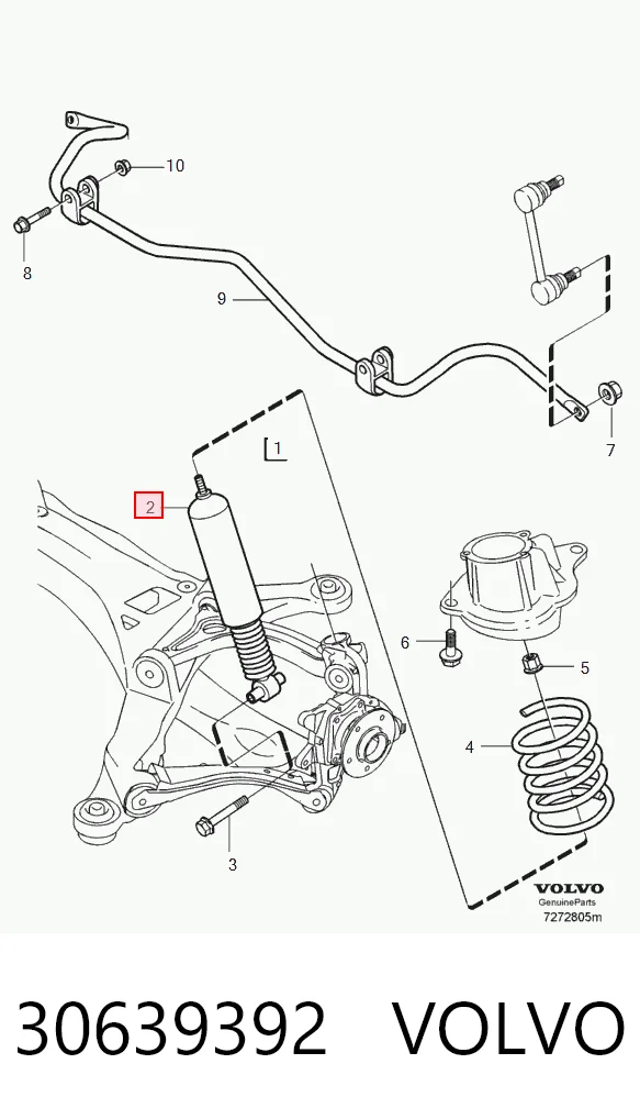 30639392 Volvo Амортизаторы задние