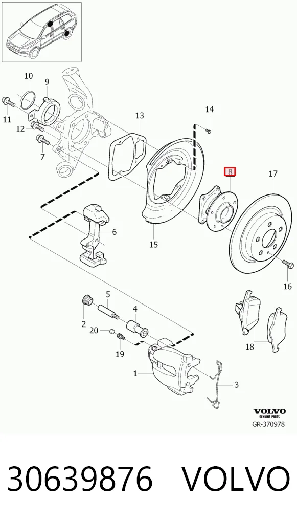30639876 Volvo Ступица задняя