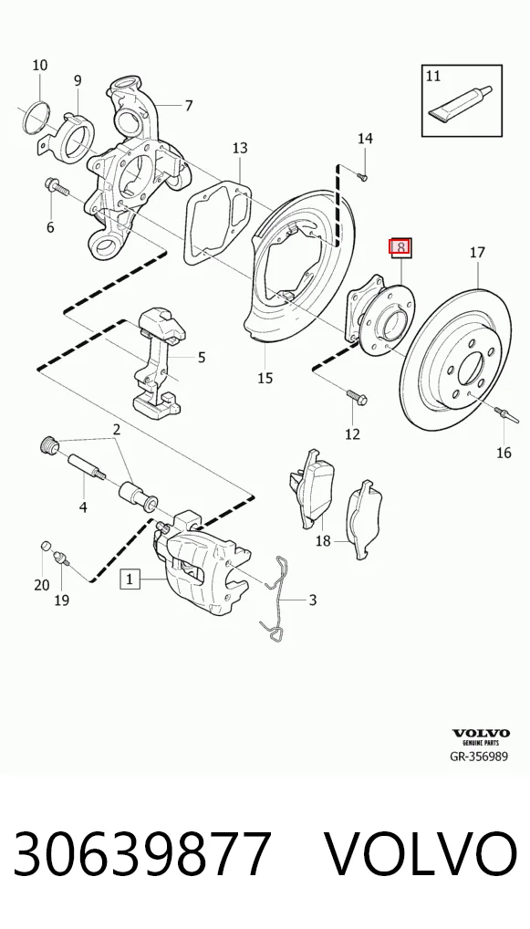 30639877 Volvo Ступица задняя