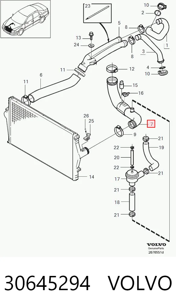 30645294 Volvo Патрубок интеркуллера