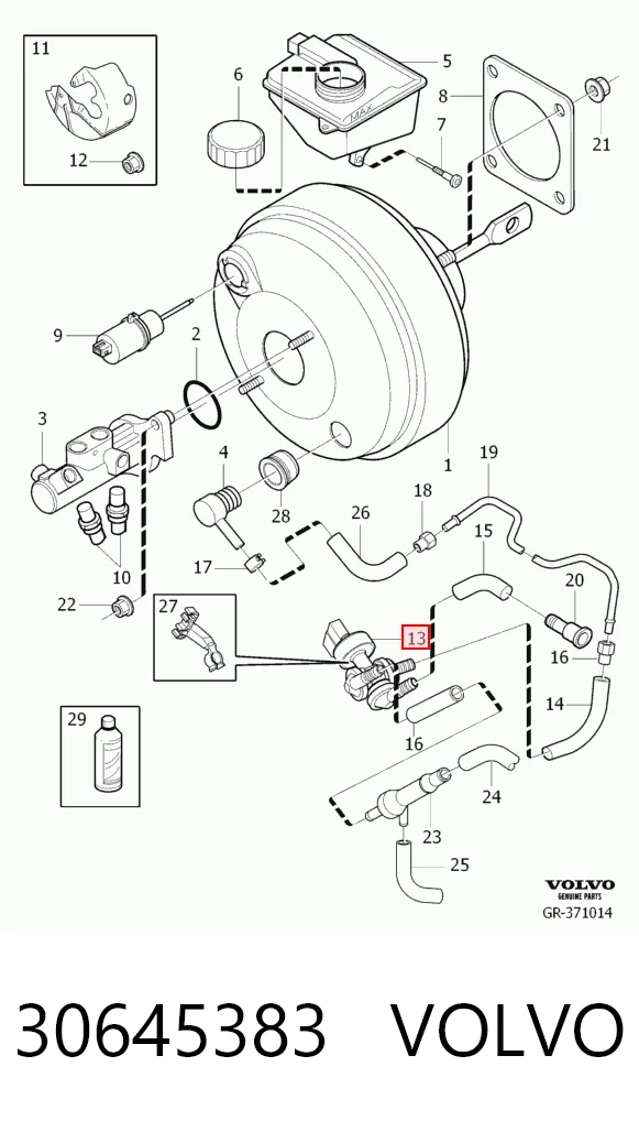 30645383 Volvo Механизм следящий усилителя