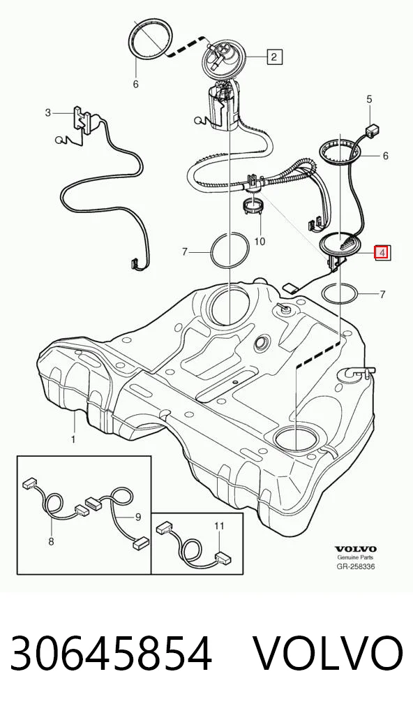 30645854 Volvo Датчик уровня топлива в баке