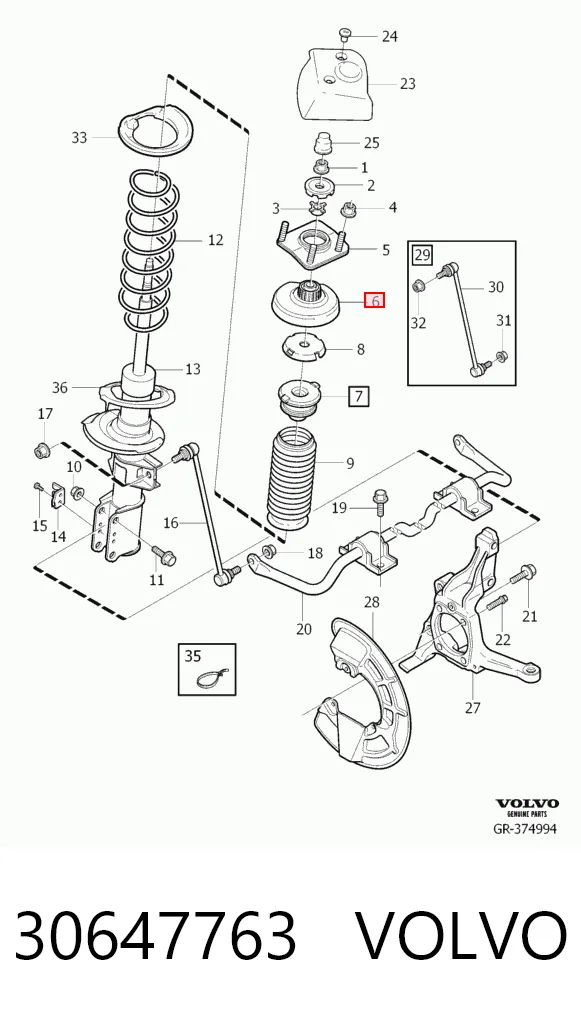 30647763 Volvo Подушка амортизатора переднего