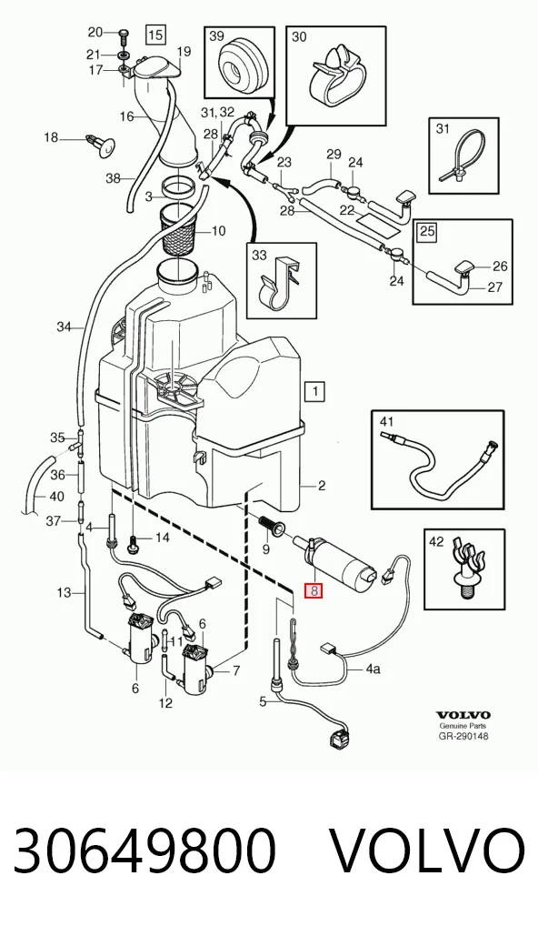 30649800 Volvo Насос омывателя фар