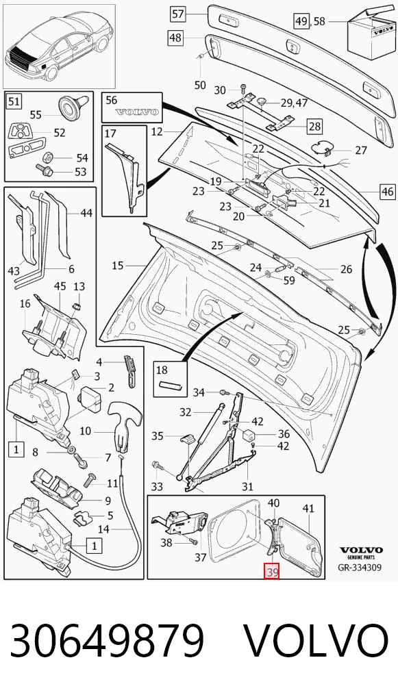 30649879 Volvo Завеса лючка бензовака