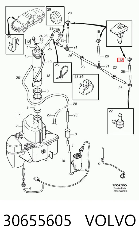 30655605 Volvo Веерная форсунка омывателя