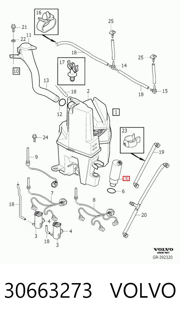 30663273 Volvo Насос омывателя фар