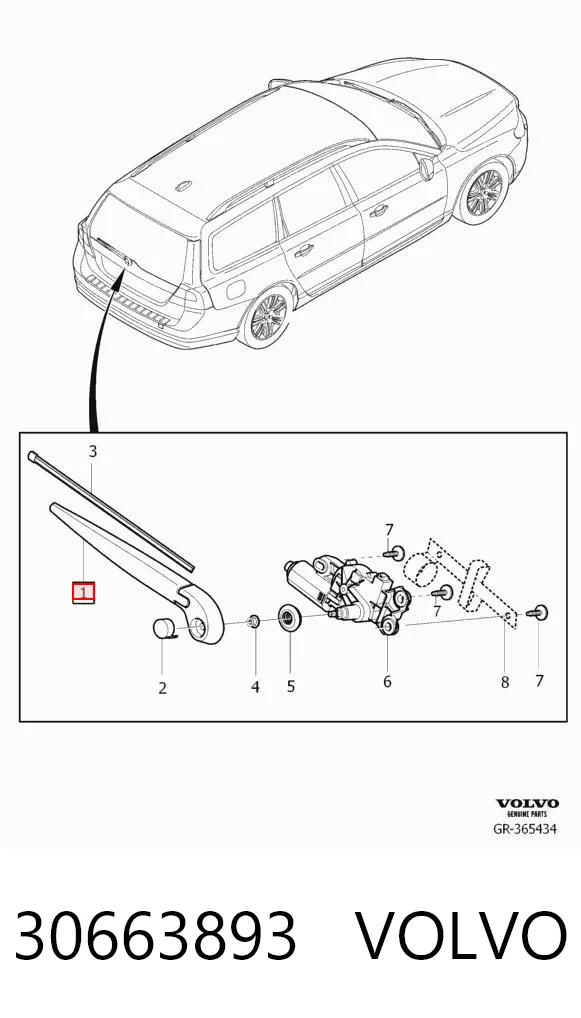 81430403 Pro-parts Рычаг-поводок дворника заднего стекла