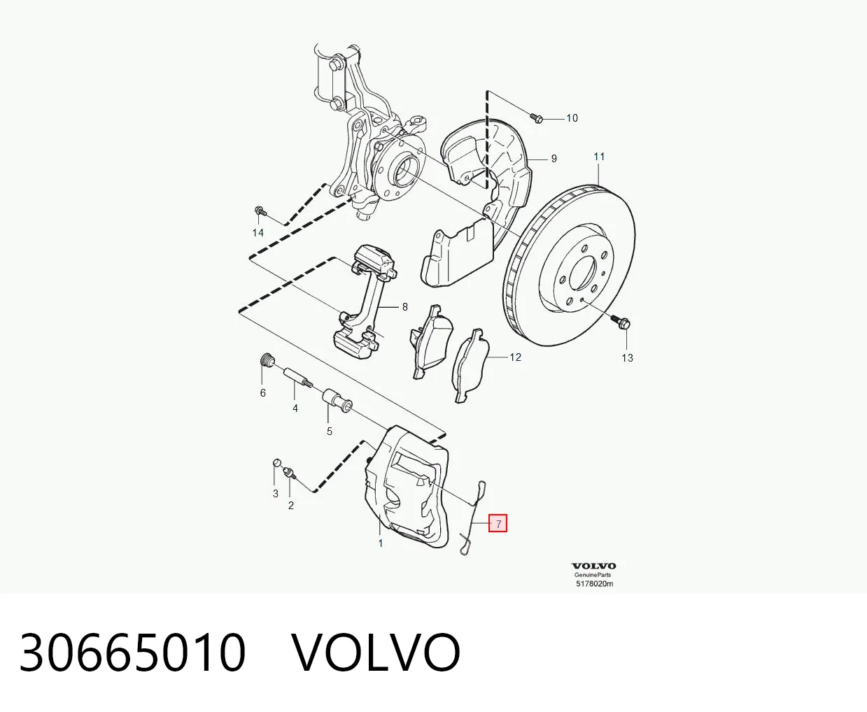51435010 Pro-parts Пружинная защелка суппорта